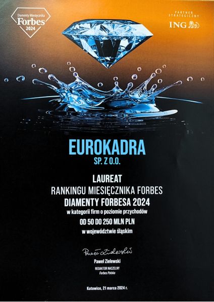 Laureat miesięcznika Forbes Polska 2024
