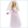 Lalka Barbie Panna Młoda w pięknej białej sukni ślubnej Mattel