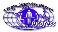 Logo firmy Skoła języków Obcych Profess