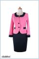 Granatowo - różowy kostium biznesowy De Marco Szycie na miarę