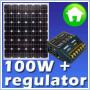 Zestaw: bateria słoneczna 100W + regulator 12A