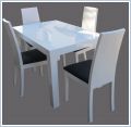 Stół i krzesła biały połysk