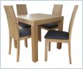 Kwadratowy rozkładany stół debowy z 4 krzesłami milano - naturalny dąb