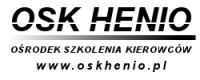 Logo firmy OSK HENIO - Prywatny Ośrodek Kursowego Szkolenia Kierowców Budny Henryk