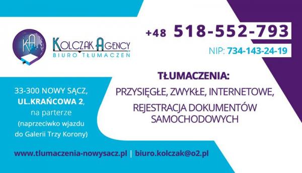 Firma Kolczak Agency Biuro Tłumaczeń Aneta Kolczak - zdjęcie 1