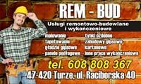 Logo firmy REM-BUD Usługi Remontowo Budowlane i Wykończeniowe