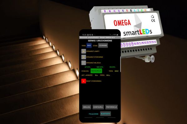 Aplikacja mobilna sterownika schodowego OMEGA
