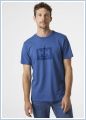 Koszulka męska Helly Hansen HH BOX T-shirt z nadrukiem-Azurite